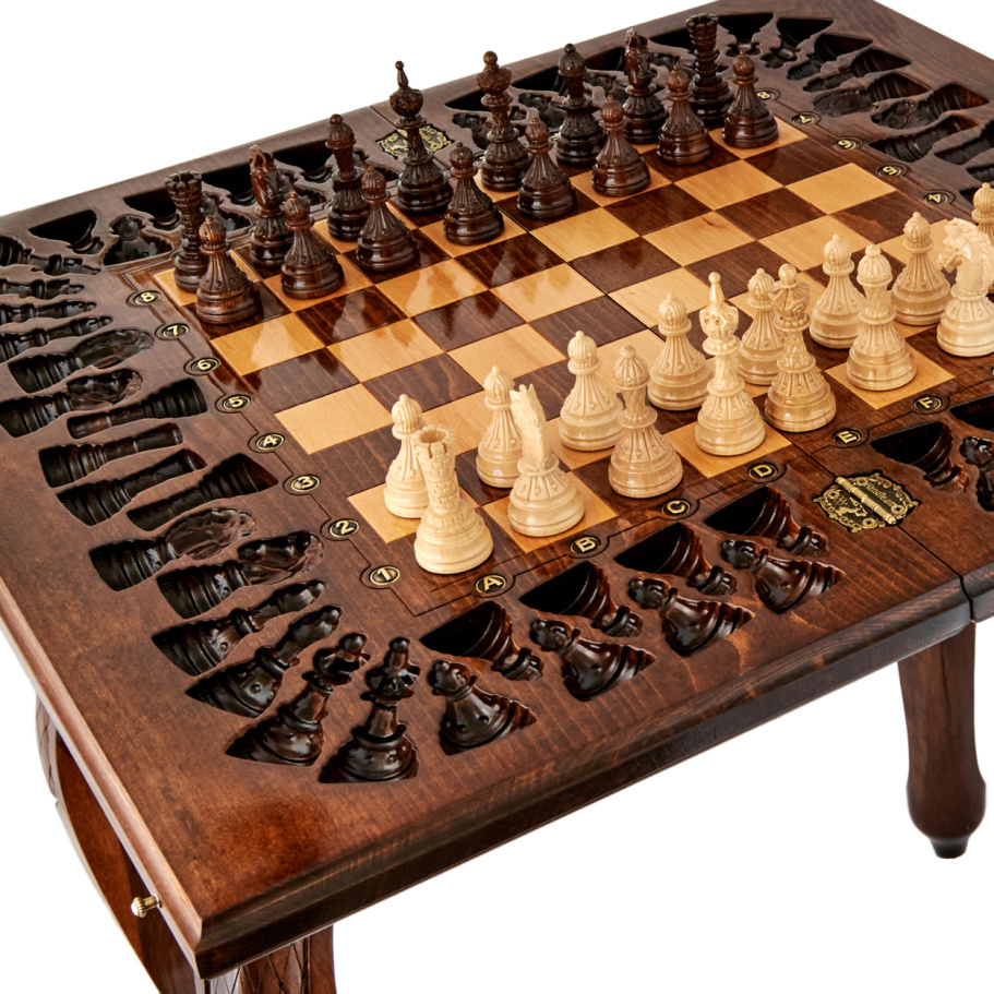 Стол ломберный Шахматы резные "Древо вечности" 60 купить в Нижнем Новгороде