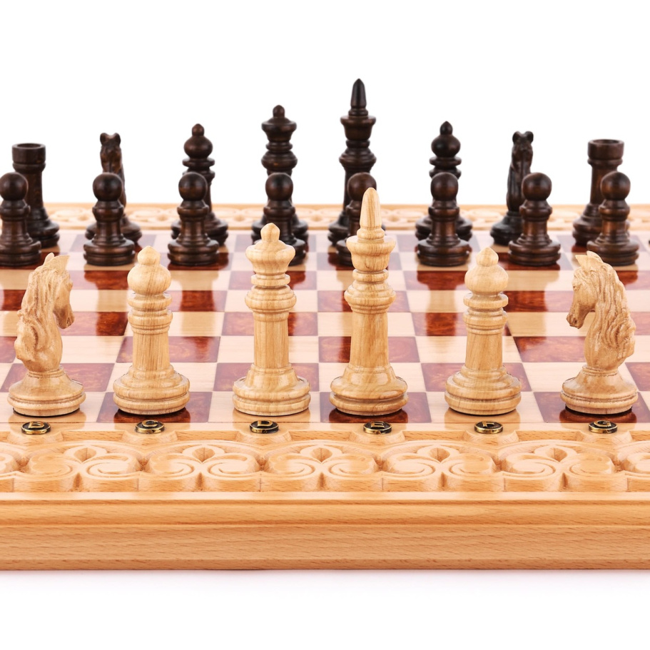Шахматы + нарды резные "Гелиодор" большие, 60 купить в Нижнем Новгороде