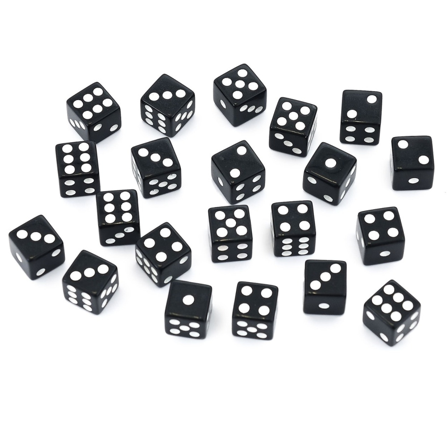 Кости игральные "Классика" пластик, черные, 12 мм (2 шт.) купить в Нижнем Новгороде