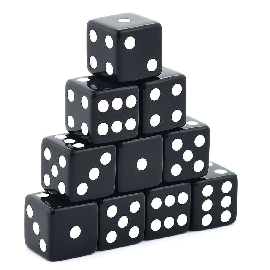 Кости игральные "Классика" пластик, черные, 15 мм (2 шт.) купить в Нижнем Новгороде