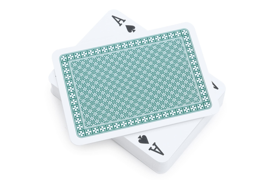 Карты игральные Кейтс 100% пластик, зеленая рубашка, 55 карт купить в Нижнем Новгороде