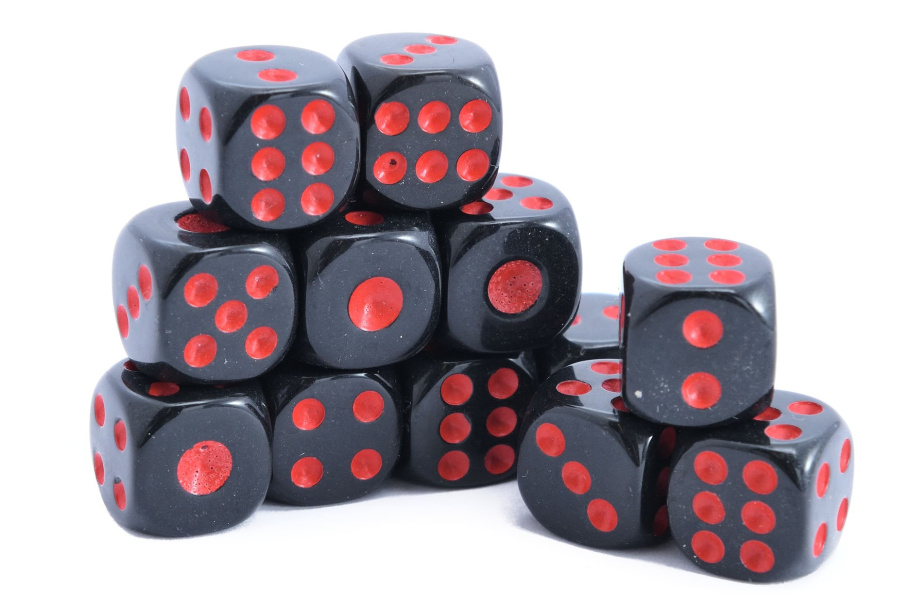 Кости игральные, пластик, черные 14 мм (2 шт), StartTime купить в Нижнем Новгороде