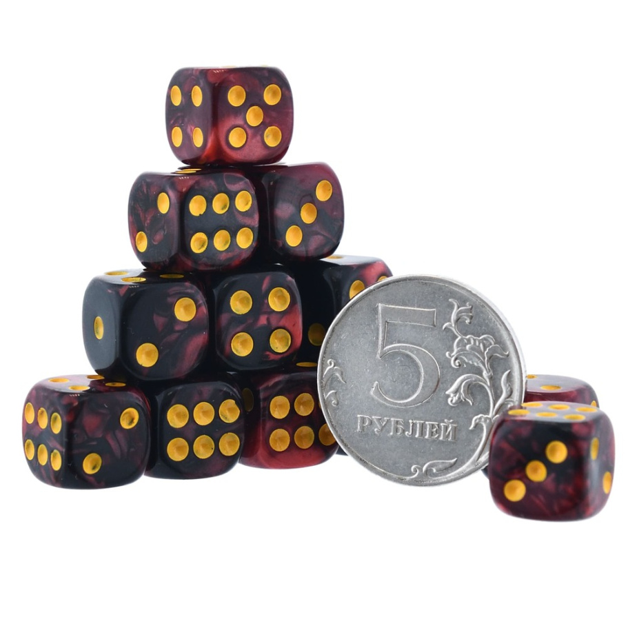 Кости игральные "Флора" акрил, красный, 12 мм (2 шт.) купить в Нижнем Новгороде