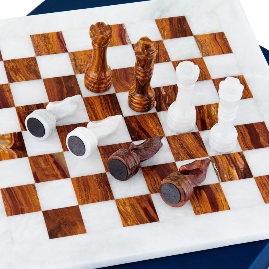 Шахматы каменные "Карфаген" мрамор и яшма 30 купить в Нижнем Новгороде