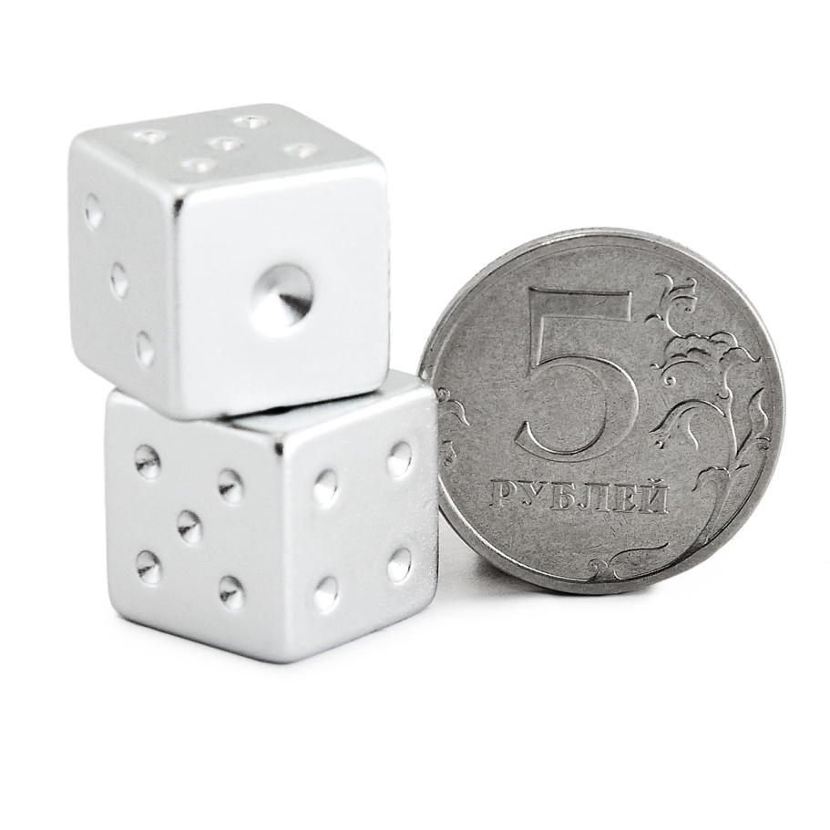 Кости игральные "Премиум" металл, серебристый, 15 мм (2 шт.) купить в Нижнем Новгороде