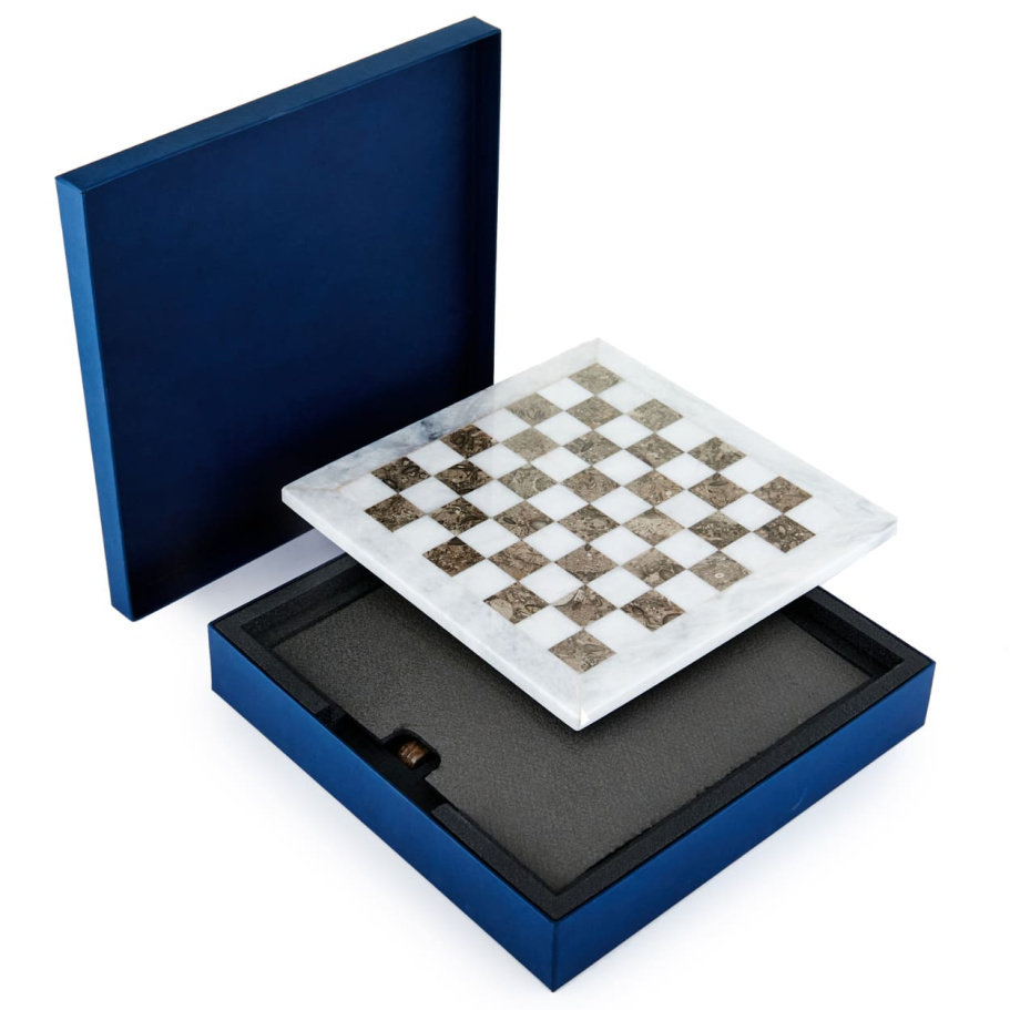 Шахматы из камня "Артер Карфаген" серый мрамор 40 купить в Нижнем Новгороде