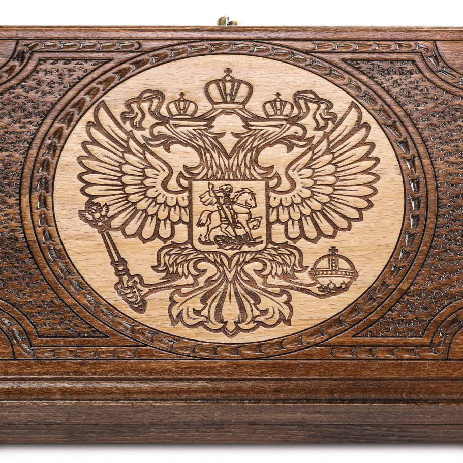 Нарды резные Рэкто "Герб России" малые 40, Harutyunyan купить в Нижнем Новгороде
