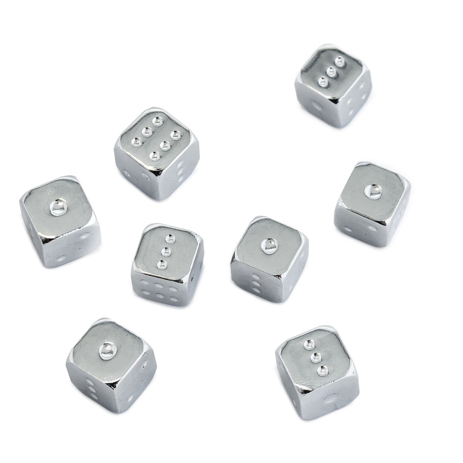 Кости игральные "Премиум" металл, серебристый, 12 мм (2 шт.) купить в Нижнем Новгороде