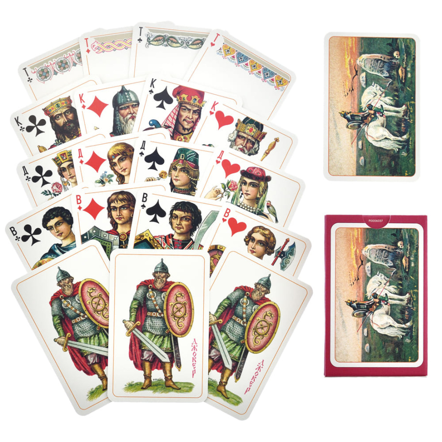 Карты игральные "Славянские" красная рубашка, 55 карт купить в Нижнем Новгороде