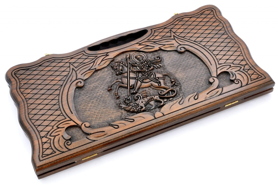 Нарды резные "Георгий Победоносец "  большие 60, Harutyunyan