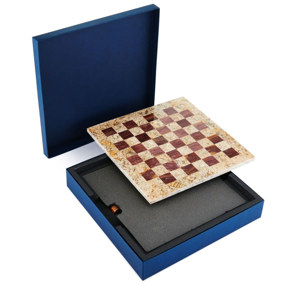 Шахматы из камня "Карфаген" яшма и ракушечник 30 купить в Нижнем Новгороде