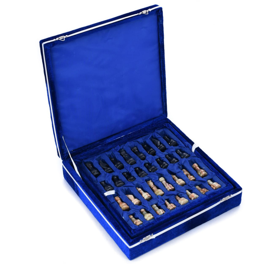 Шахматы каменные "Карфаген" темный мрамор и оникс 25 купить в Нижнем Новгороде