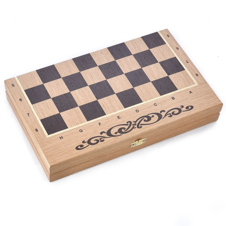 Шахматы + нарды резные "Блокер" дуб, WoodGames купить в Нижнем Новгороде