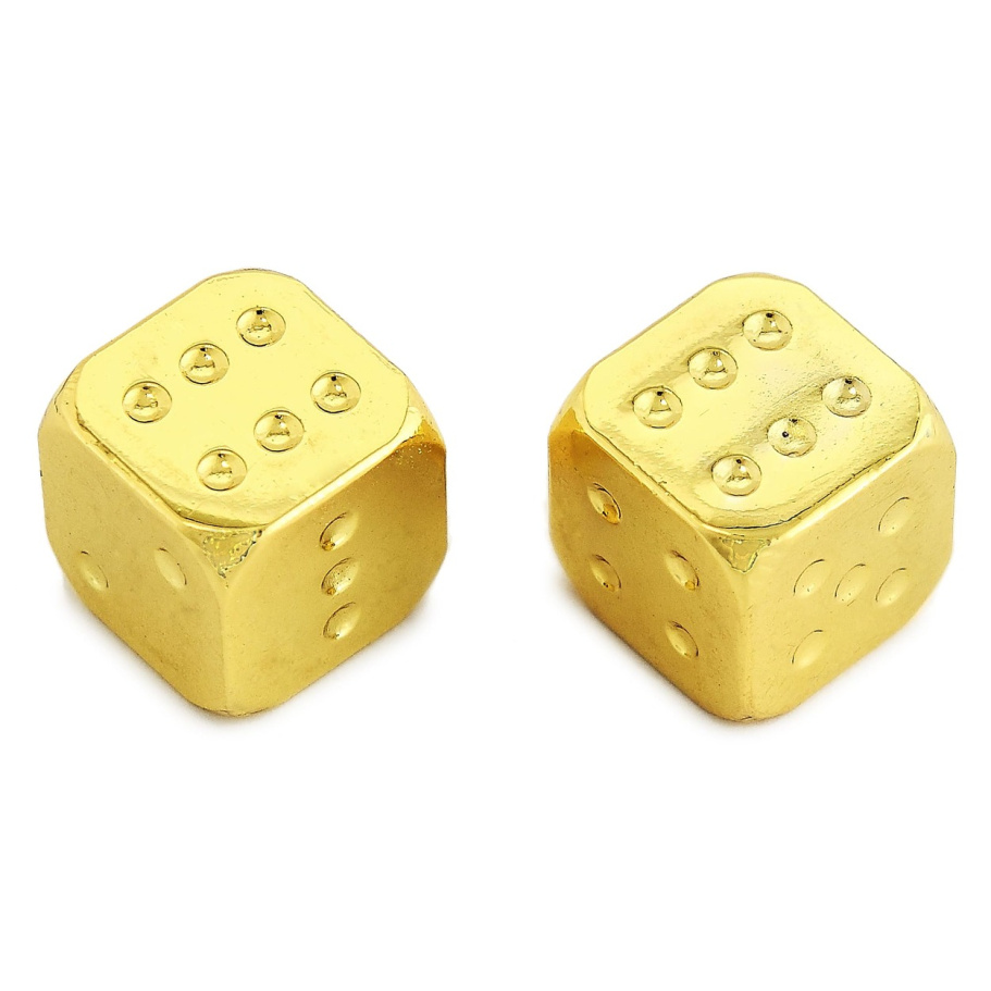 Кости игральные "Премиум" металл, золотой, 12 мм (2 шт.)