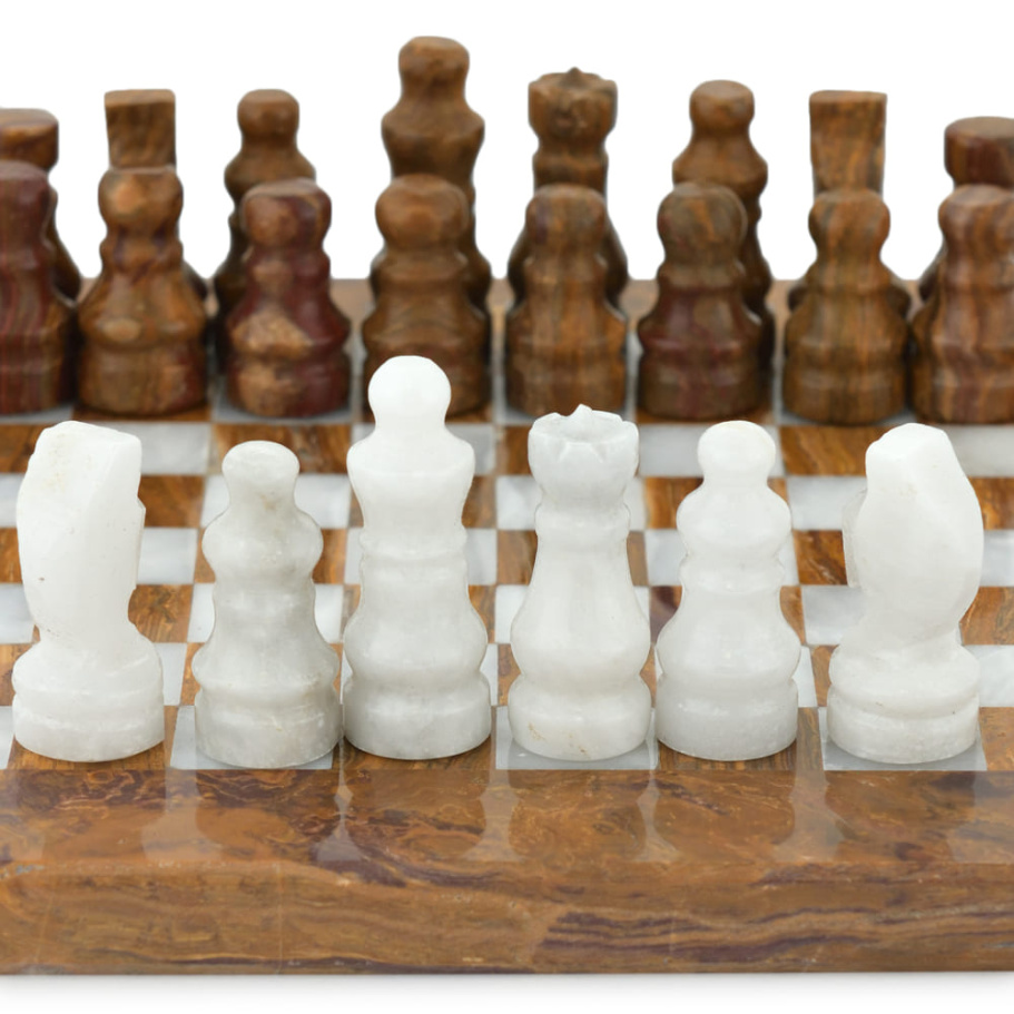 Шахматы из камня "Кирена" мрамор и яшма 20 купить в Нижнем Новгороде