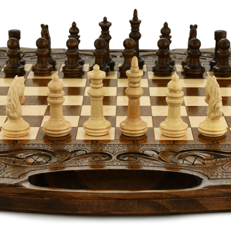 Шахматы + нарды резные "Королевские" 60, Harutyunyan купить в Нижнем Новгороде