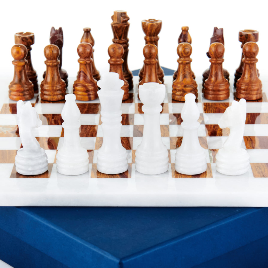 Шахматы каменные "Карфаген" мрамор и яшма 30 купить в Нижнем Новгороде