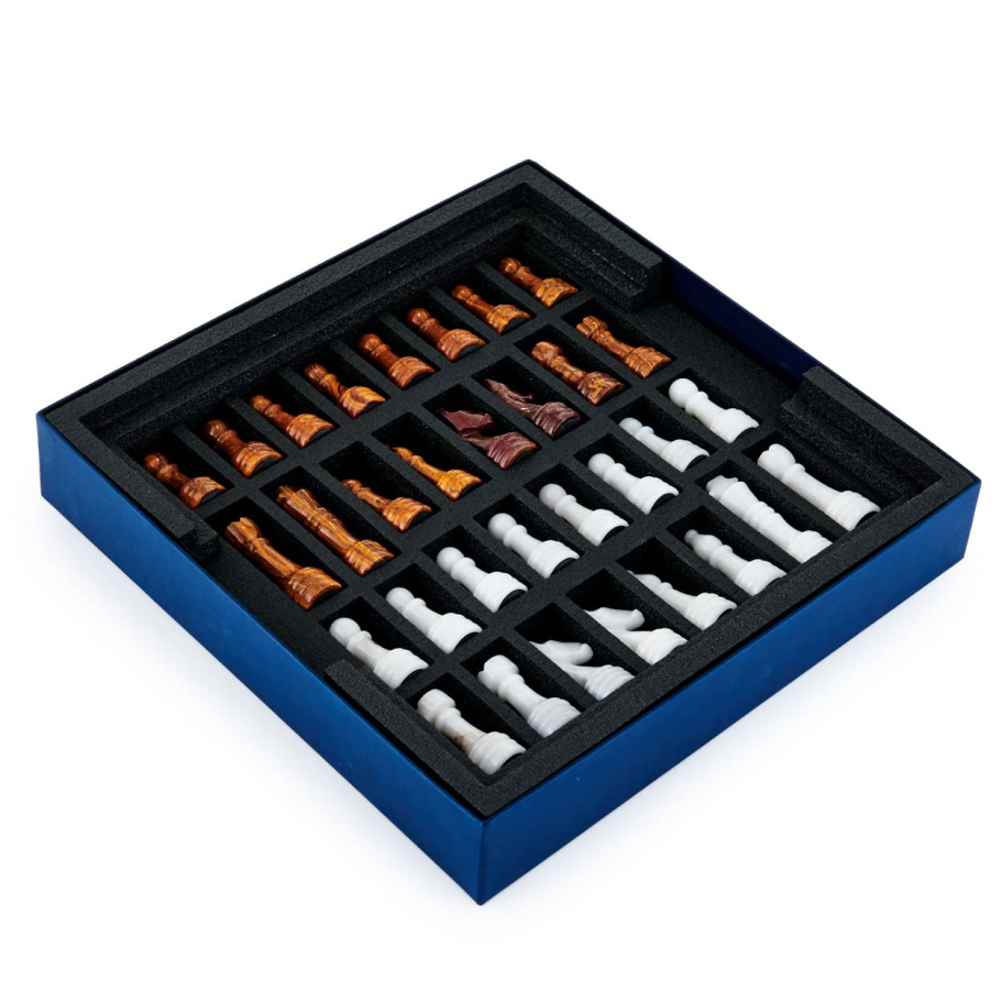 Шахматы каменные "Карфаген" мрамор и яшма 30 купить в Нижнем Новгороде