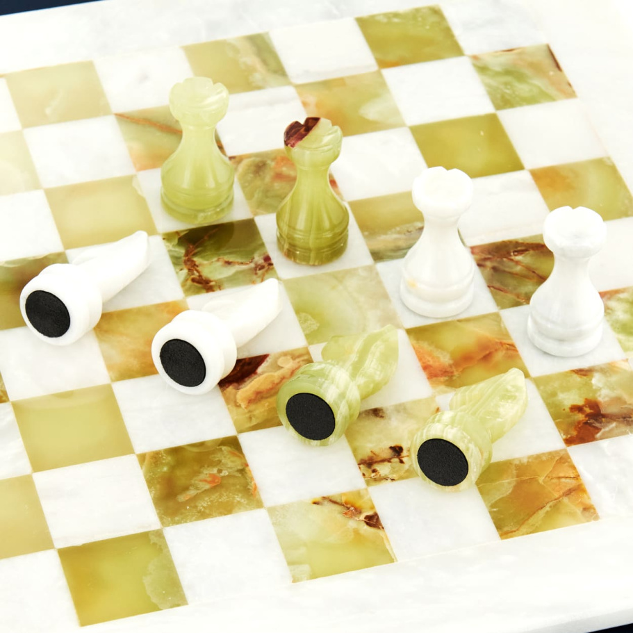 Шахматы каменные "Карфаген" мрамор и оникс 40 купить в Нижнем Новгороде