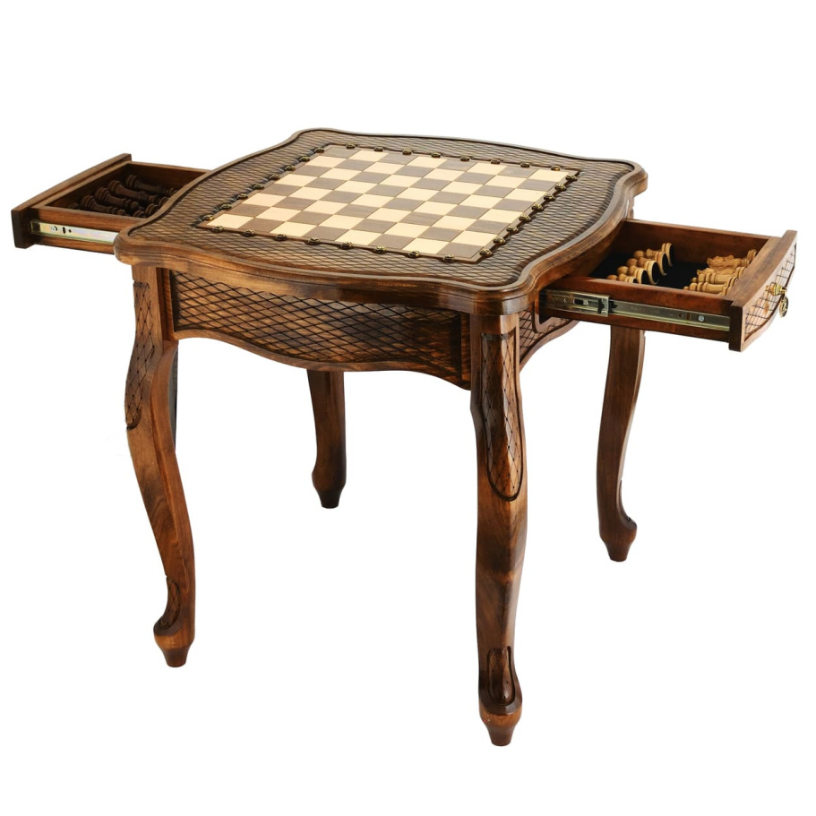 Стол ломберный Шахматы резные "Гиперион" 60 купить в Нижнем Новгороде