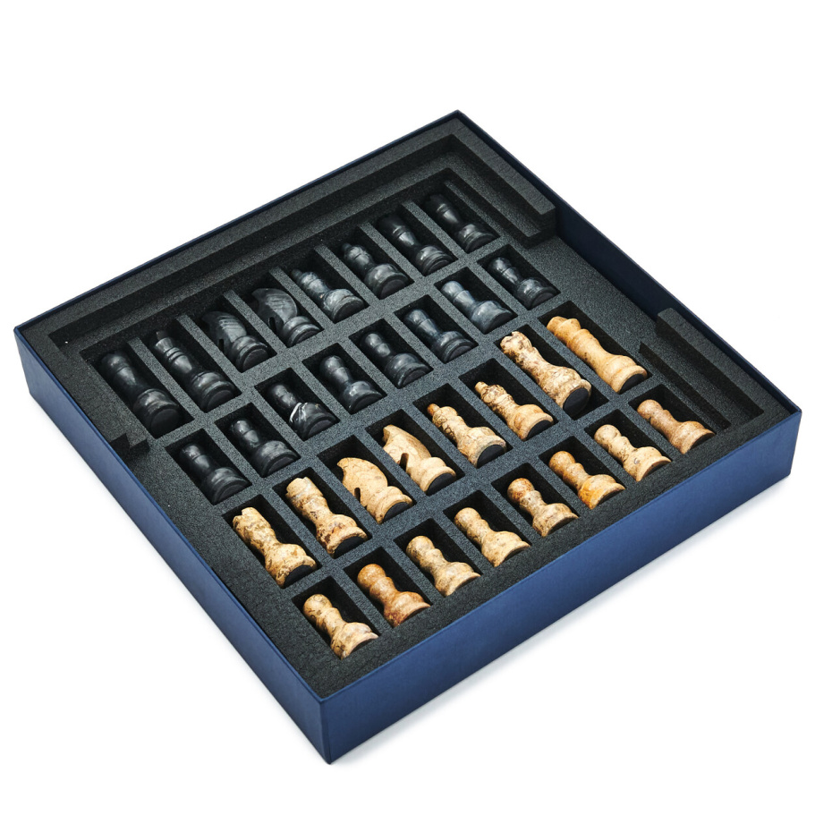 Шахматы каменные "Карфаген" мрамор и ракушечник 30 купить в Нижнем Новгороде