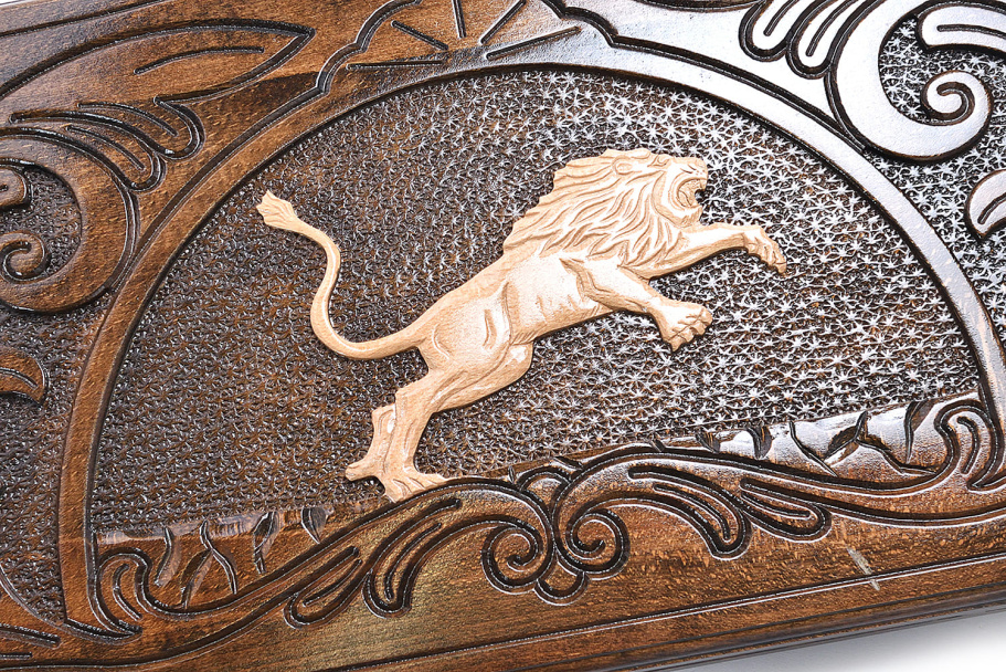 Нарды резные "Лев на охоте" большие 60, Osipov купить в Нижнем Новгороде