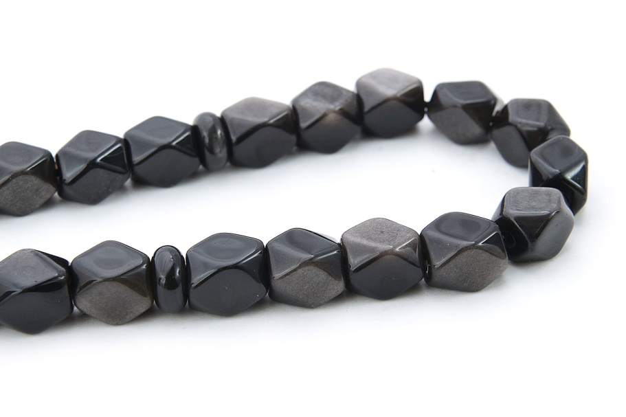 Четки граненые "Ранчо" черный камень с лунным оттенком, Давыдов С. купить в Нижнем Новгороде