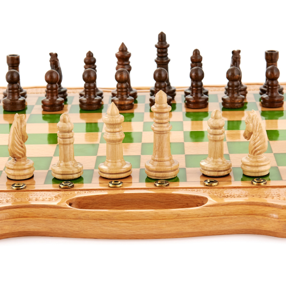 Шахматы резные "Изумруд" 40 купить в Нижнем Новгороде