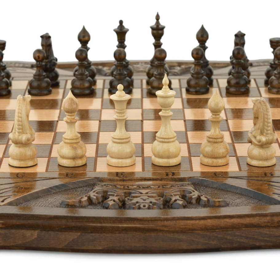 Шахматы + нарды резные "Корона" 50, Harutyunyan купить в Нижнем Новгороде