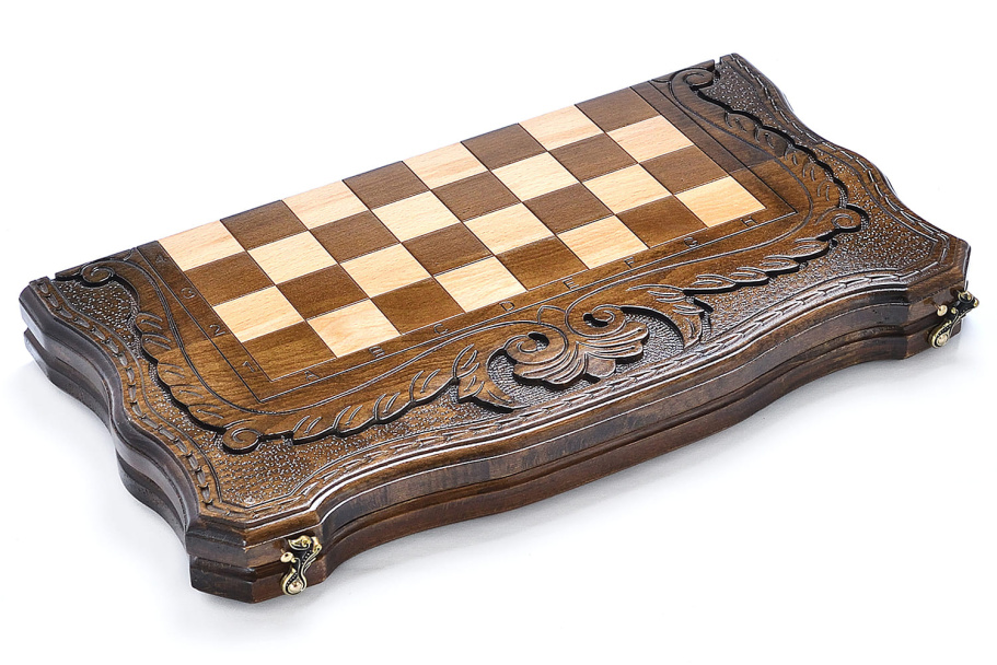 Шахматы + нарды резные "Шахматная история" 50, Harutyunyan купить в Нижнем Новгороде