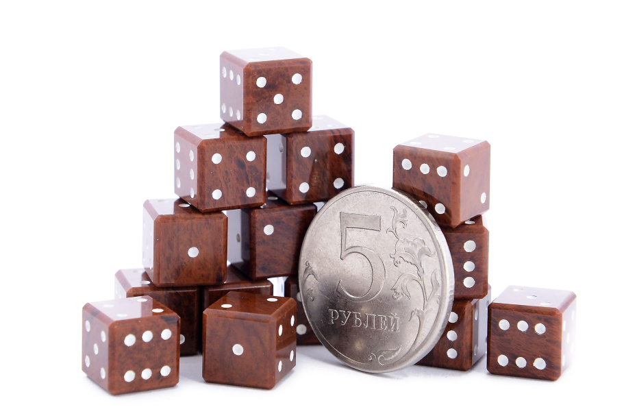 Кости игральные из коричневого обсидиана, 10 мм (2 шт), Harutyunyan купить в Нижнем Новгороде