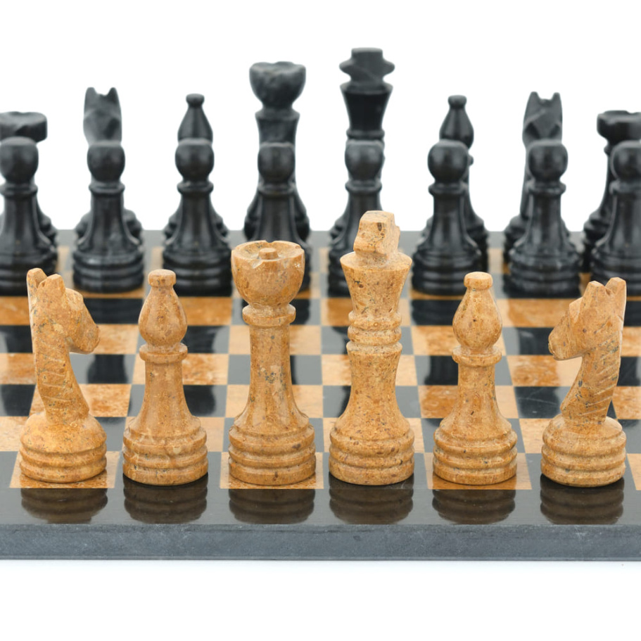 Шахматы из камня "Илион" мрамор и ракушечник 40 купить в Нижнем Новгороде