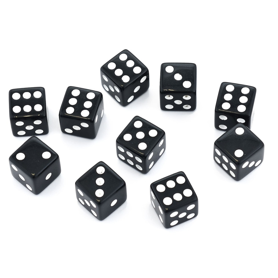 Кости игральные "Классика" пластик, черные, 15 мм (2 шт.) купить в Нижнем Новгороде
