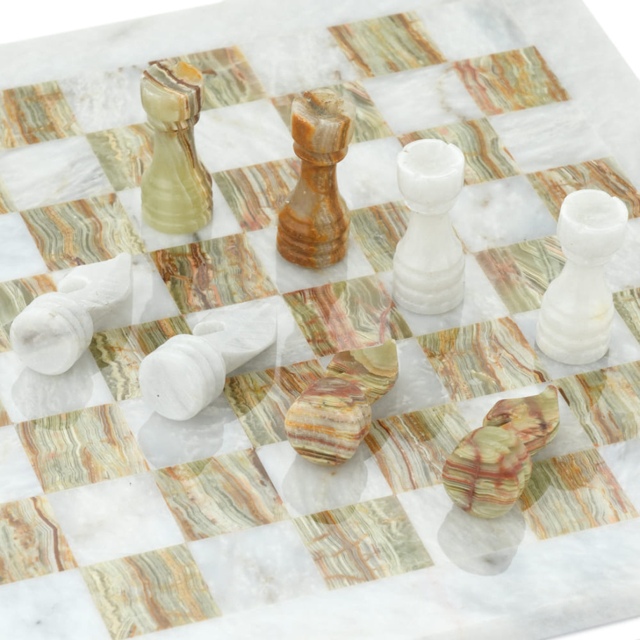Шахматы из камня "Атлантида" мрамор и оникс 30 купить в Нижнем Новгороде