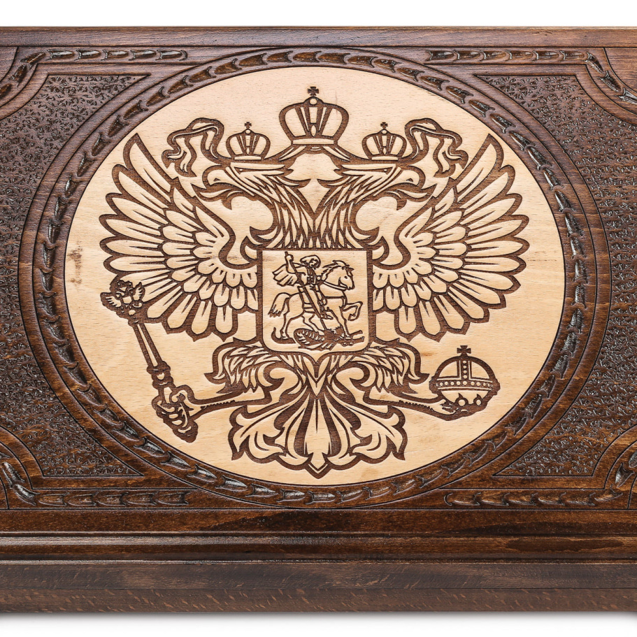 Нарды резные Рэкто "Герб России" средние 50, Harutyunyan купить в Нижнем Новгороде