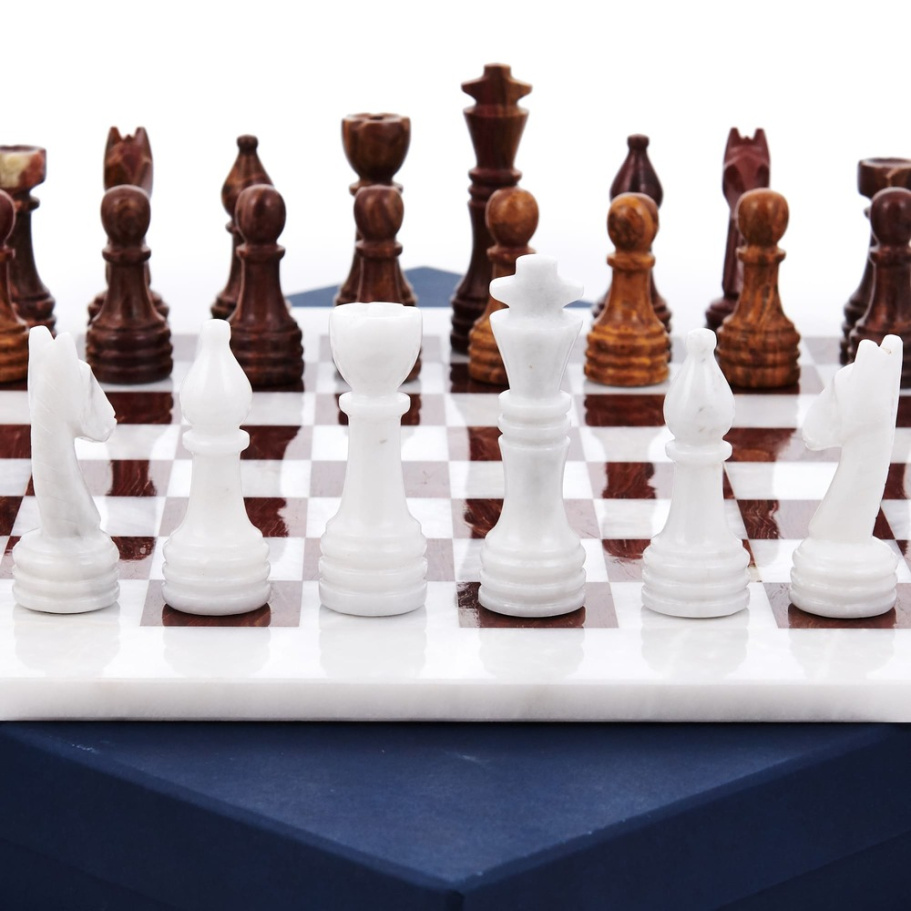 Шахматы из камня "Артер Карфаген" мрамор и яшма 40 купить в Нижнем Новгороде