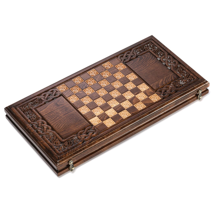 Нарды резные "Орнамент 1" средние 50, Harutyunyan купить в Нижнем Новгороде