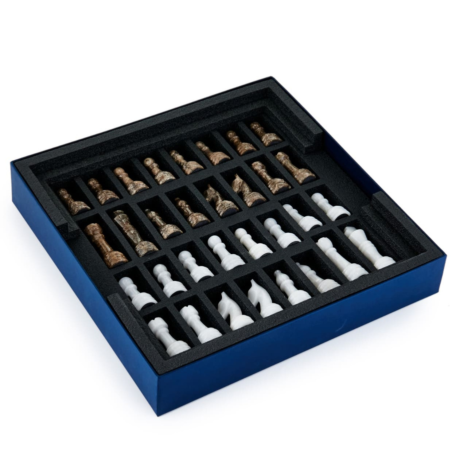 Шахматы из камня "Артер Карфаген" серый мрамор 40 купить в Нижнем Новгороде