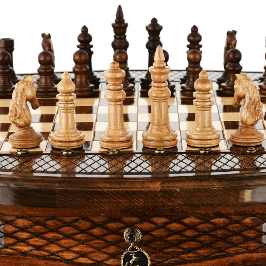 Стол ломберный Шахматы резные "Гиперион" 60 купить в Нижнем Новгороде