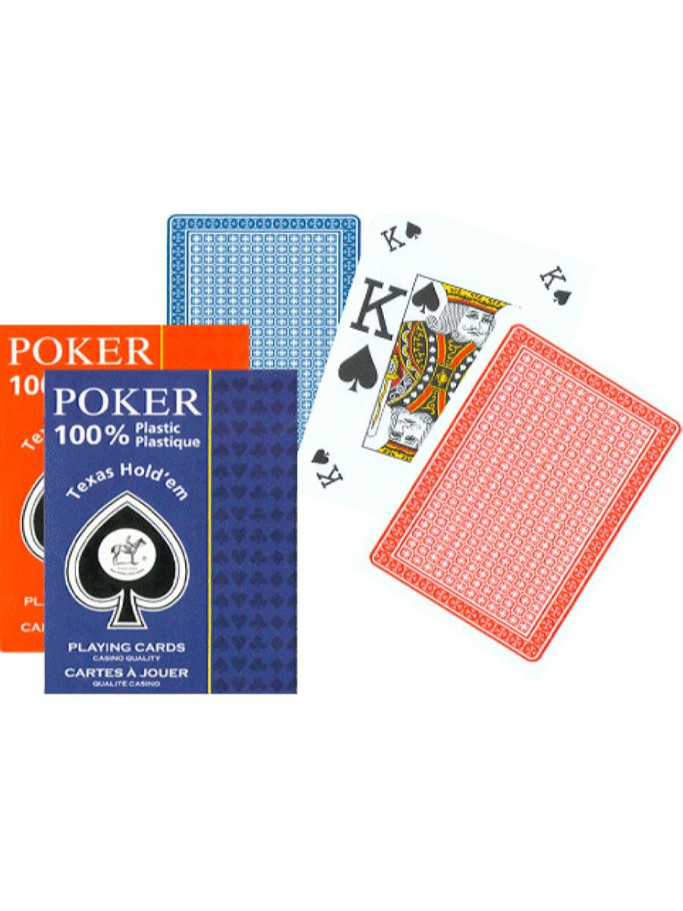 Карты игральные "Lead" 100% пластик, синяя рубашка, 54 карт