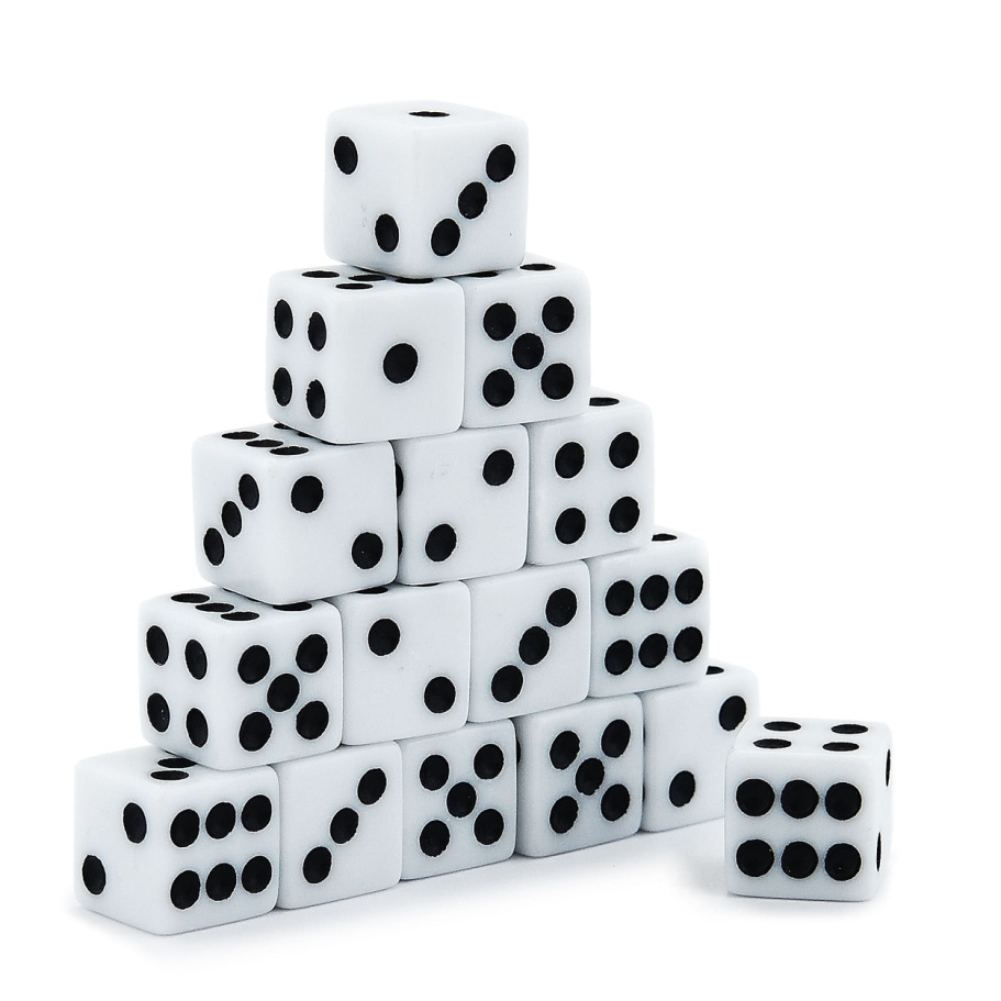 Кости игральные "Классика" пластик, белые, 10 мм (2 шт.) купить в Нижнем Новгороде