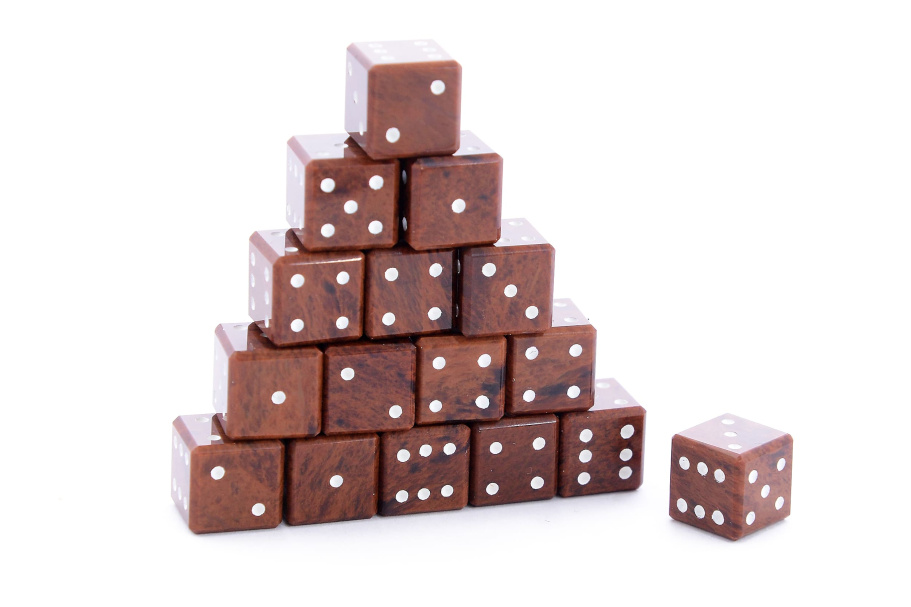 Кости игральные из коричневого обсидиана, 10 мм (2 шт), Harutyunyan купить в Нижнем Новгороде