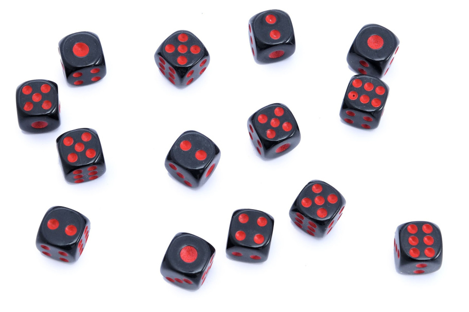 Кости игральные, пластик, черные 14 мм (2 шт), StartTime купить в Нижнем Новгороде