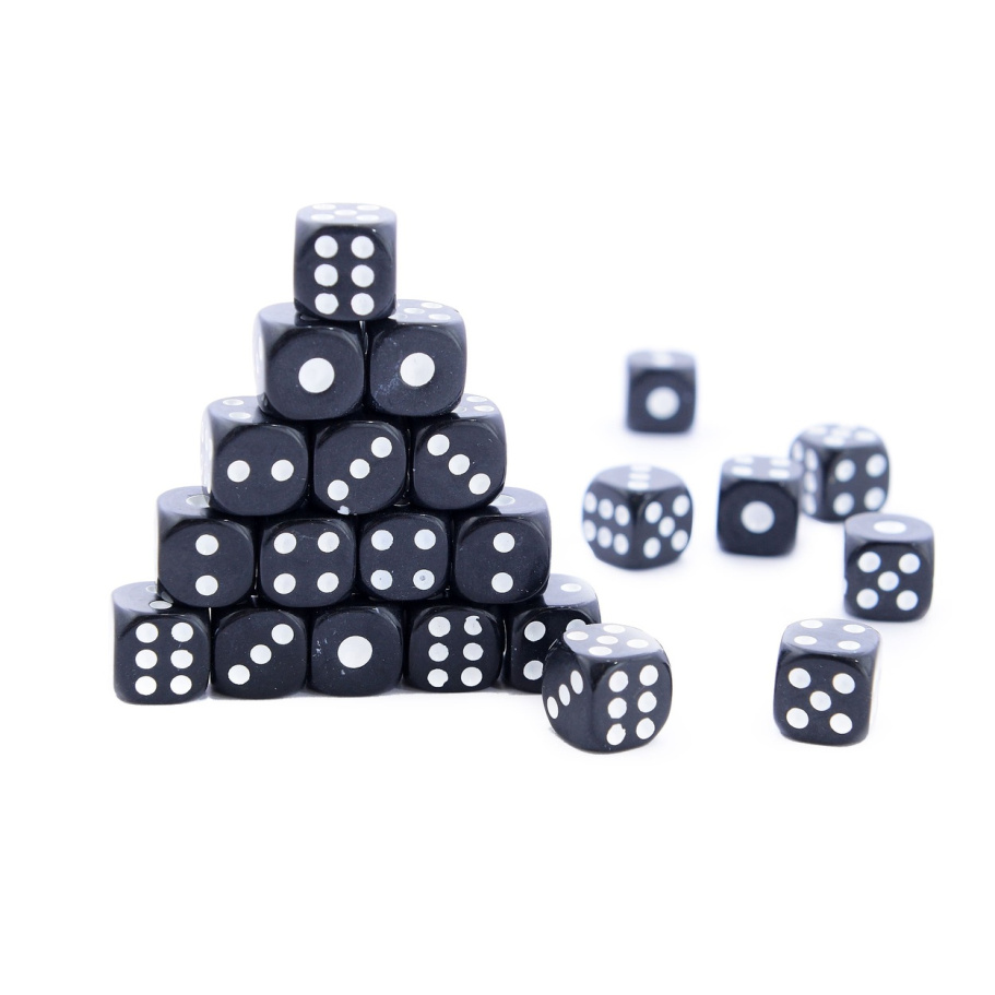 Кости игральные "Стандарт" пластик, черные, 15 мм (2 шт.) купить в Нижнем Новгороде