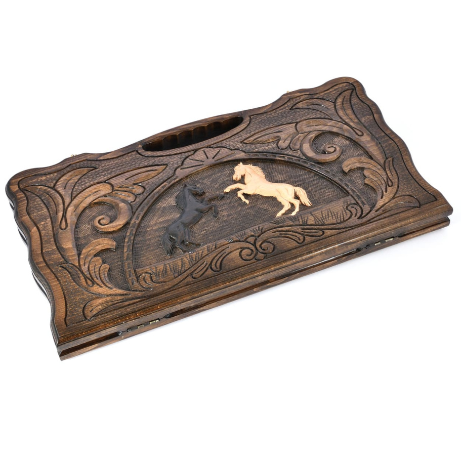 Нарды резные "Лошадиные Тинги" большие 60, Harutyunyan