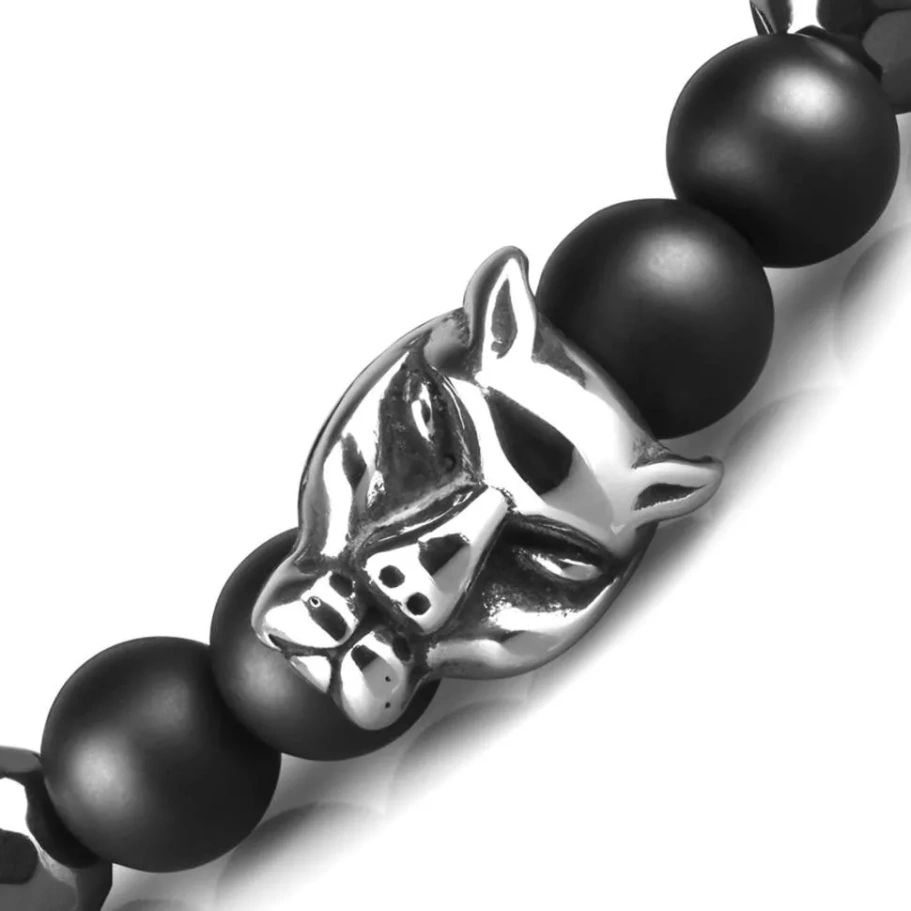 Браслет Пантера камень агат и гематит, 1 * 18 см купить в Нижнего Новгорода