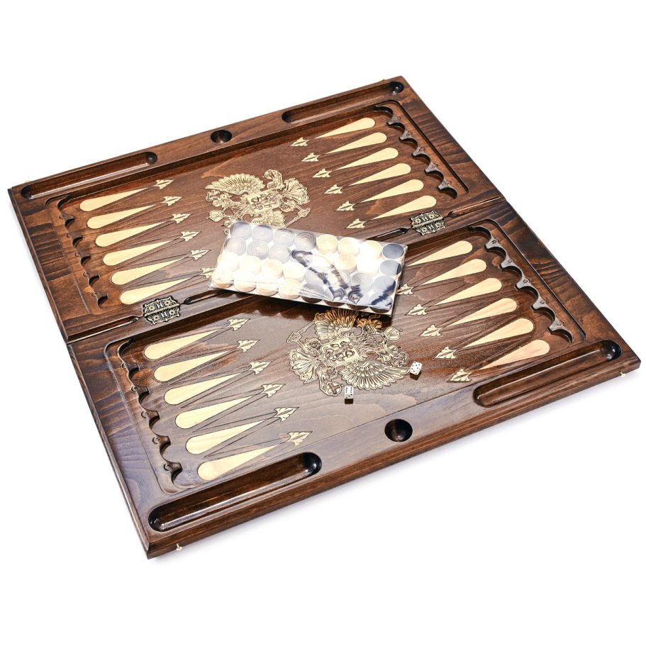 Нарды резные Рэкто "Герб России"  большие 60, Harutyunyan купить в Нижнем Новгороде