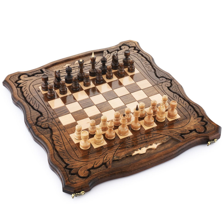 Шахматы + нарды резные "Вольные Горы" 40, Harutyunyan