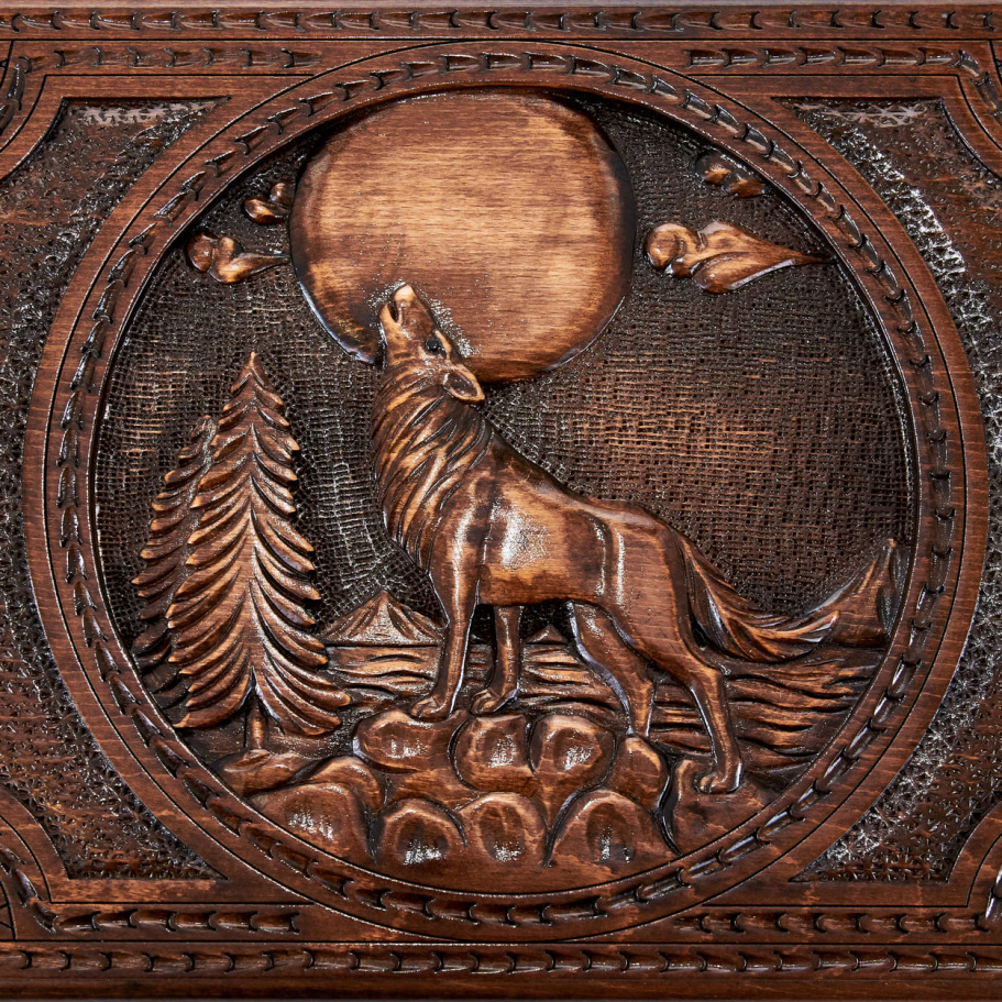 Нарды резные "Ночной волк" большие 60, Harutyunyan купить в Нижнем Новгороде