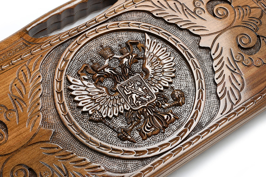 Нарды резные "Герб России"  большие 60, Harutyunyan купить в Нижнем Новгороде